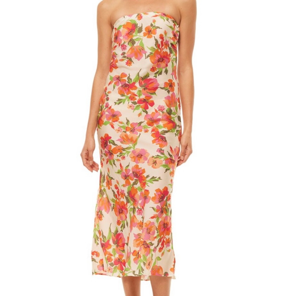 NWT Misa Los Angeles Thara Strapless Floral Dress
